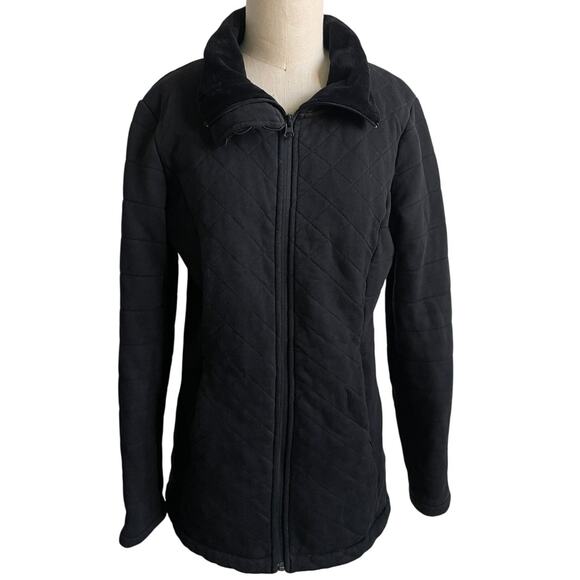 The North Face Black Quilted Fleece Lined Jacket Medium - Picture 2 of 11